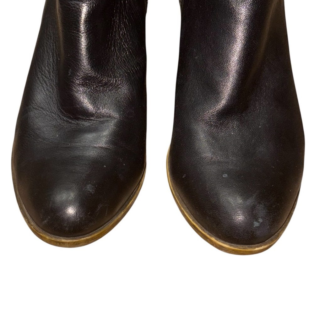 LUCKY BRAND Basel Double Zip Black Leather Ankle Booties Size 8.5-- Soft Leather - Picture 4 of 9